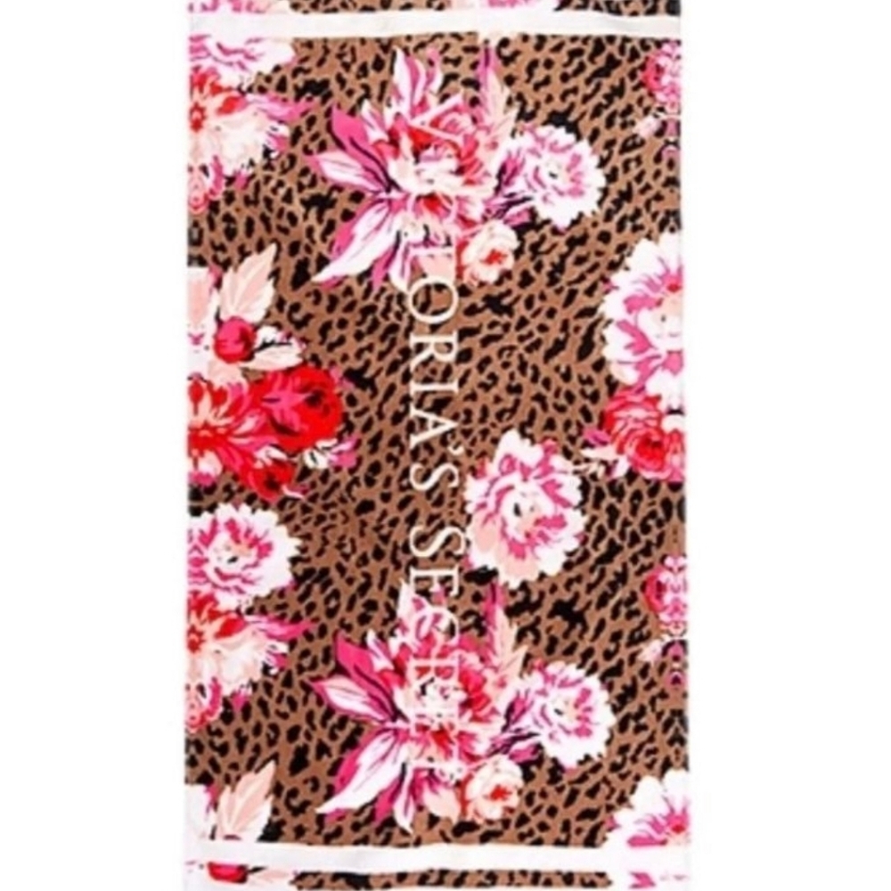 New Victoria's Secret Pink Floral Leopard Towel